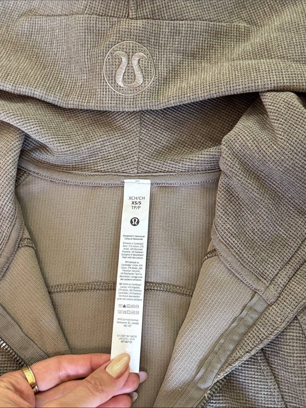 Lululemon Scuba Oversized Full-Zip Hoodie Waffle
Heathered Warm Ash Grey XS/S - Picture 5 of 5
